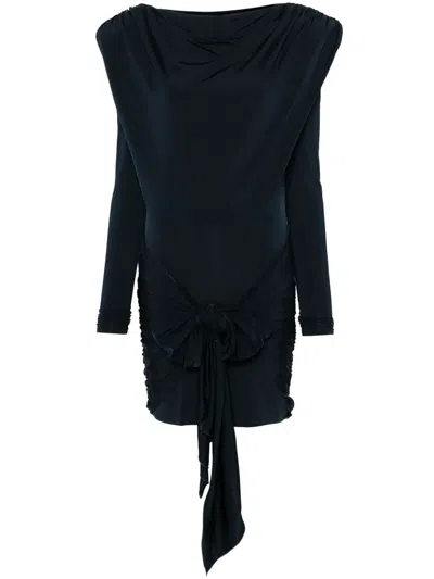 Rotate Birger Christensen Draped-detail Mini Dress In Blue