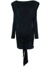 Rotate Birger Christensen Draped-detail Mini Dress In Blue