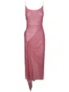 Rotate Birger Christensen Draped Lace Overlay Mini Dress In Pink