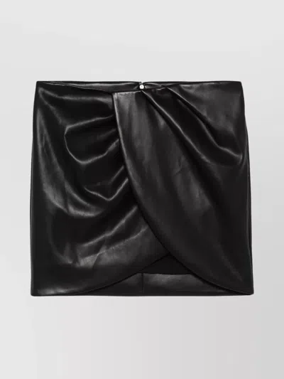 ROTATE BIRGER CHRISTENSEN DRAPED LEATHER MINI SKIRT