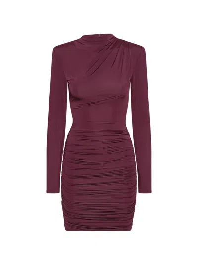 Rotate Birger Christensen Draped Long-sleeve Mini Dress In Animal Print