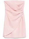 Rotate Birger Christensen Draped Mini Dress In Pink