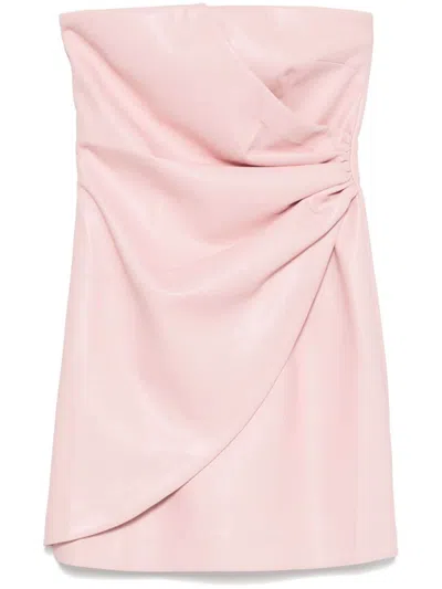 Rotate Birger Christensen Draped Mini Dress In Pink