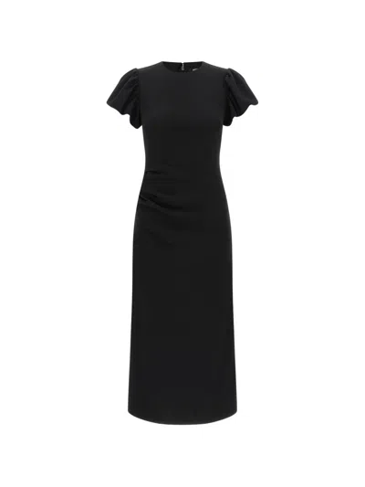 Rotate Birger Christensen Draped Puff-sleeve Dress In Blue