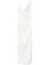 Rotate Birger Christensen Draped Satin Dress In 中性色