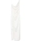 Rotate Birger Christensen Draped Satin Dress In Neutrals
