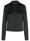Rotate Birger Christensen Rotate Draped Top In Black Polyester In Black