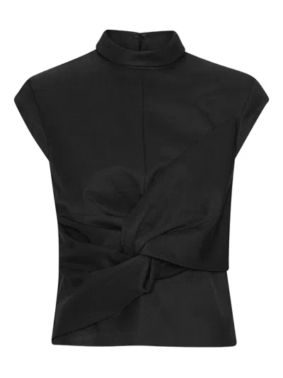 Rotate Birger Christensen Draped Top In Black