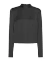 Rotate Birger Christensen Draped-back Top In Black