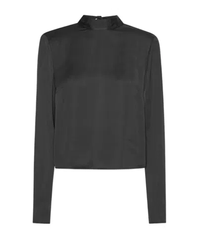 Rotate Birger Christensen Draped-back Top In Black