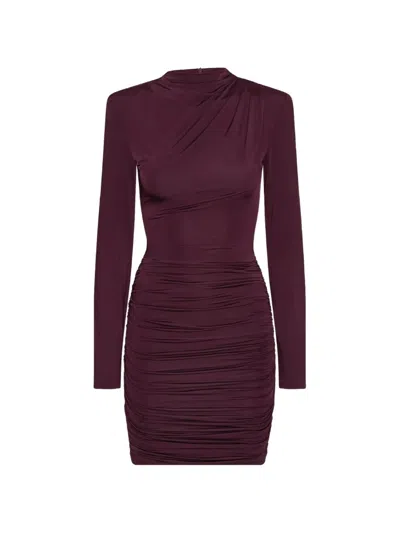 Rotate Birger Christensen Drapey Mini Dress Bordeaux In Burgundy