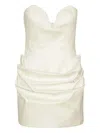 Rotate Birger Christensen Sweetheart-neck Draped Minidress - Women's - Polyester/elastane/recycled Polyester In Neutral