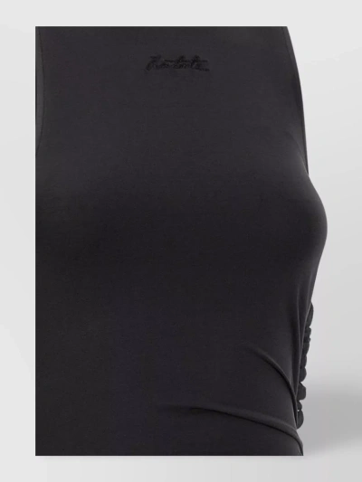 Rotate Birger Christensen Sleeveless Asymmetric Midi Dress In Black