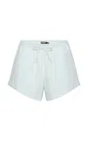 Rotate Birger Christensen Drawstring Stretch-cotton Shorts In Blue