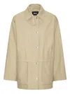 Rotate Birger Christensen Drawstring Twill Jacket In Neutral