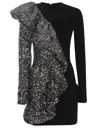 Rotate Birger Christensen Rotate Sequined Ruffled Mini Dress In Black