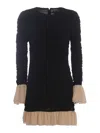 Rotate Birger Christensen Mini Pleated Long Dress In Black