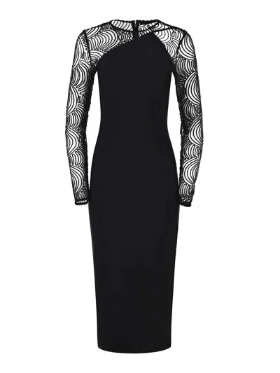 Rotate Birger Christensen Dress  Otate In Jesey In Black