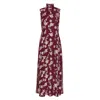 Rotate Birger Christensen Womens Asyna Floral-embroidered Mesh Maxi Dress Zinfandel In Red