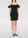 Rotate Birger Christensen Rotate Black Dress With Ruffle Decorations And Ruffle Details In Tech Fabric Woman