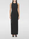 Rotate Birger Christensen Rotate Sleeveless Crepe Evening Dress With Rear Zip In Black
