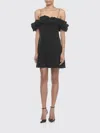 Rotate Birger Christensen Rotate Birgerchristensen Crepe A-line Mini Dress In Black