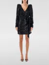 Rotate Birger Christensen Samantha Sequined Stretch-chiffon Mini Dress In 黑色