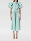 Rotate Birger Christensen Rotate Birgerchristensen Satin Puff Midi Dress In Blue