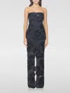 Rotate Birger Christensen Rotate Tulle Dress With All-over Rose Details In Blue