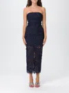 Rotate Birger Christensen Floral-lace Midi Dress In Blue