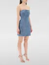 Rotate Birger Christensen Crystal-embellished Denim Mini Dress In Denim