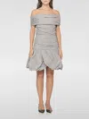 Rotate Birger Christensen Rotate Draped Mini Dress With Rear Zip Closure In Gray