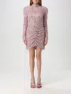 Rotate Birger Christensen Sequin Fringed Mini Dress In Pink