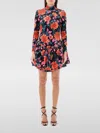 Rotate Birger Christensen Multicolor Mini Dress Velour Floral In 粉色