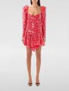 Rotate Birger Christensen Ruffled Sequined Lace Mini Dress In 红色