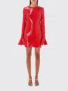 Rotate Birger Christensen Red Mini Backless Dress With All-over Sequins In Rot