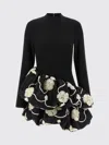 Rotate Birger Christensen Rotate Birgerchristensen 3d Flower Bubble Dress In Black