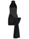 Rotate Birger Christensen Rotate Dress With Bow In Black Polyester In Black