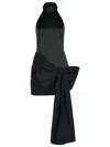 Rotate Birger Christensen Rotate Dress With Bow In Black Polyester In Black