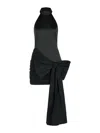 Rotate Birger Christensen Rotate Dress With Bow In Black Polyester In Black