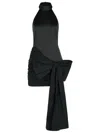 Rotate Birger Christensen Rotate Dress With Bow In Black Polyester In Black