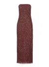 Rotate Birger Christensen Rotate Bordeaux Evening Dress With All-over Paillettes In Burgundy