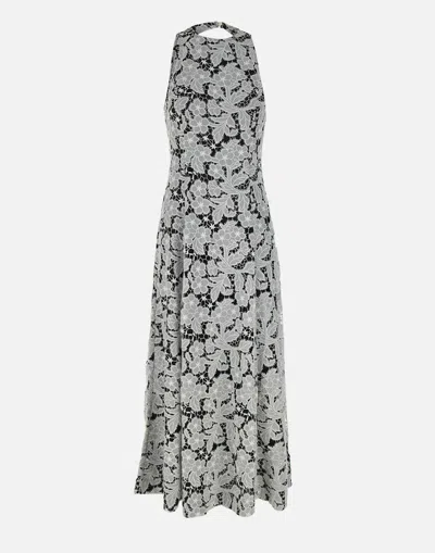 Rotate Birger Christensen White Floral Weave A Line Dress