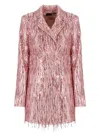 Rotate Birger Christensen Fringed Sequined Stretch-tulle Mini Tuxedo Dress