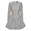 Rotate Birger Christensen Sequined Asymmetric Minidress In Gray