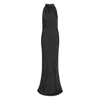 Rotate Birger Christensen Halter-neck Maxi Dress In Black