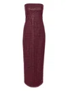 Rotate Birger Christensen Rotate Floor-length Burgundy Strapless Evening Dress With Sequined Detailing In Brown