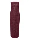 Rotate Birger Christensen Rotate Floor-length Burgundy Strapless Evening Dress With Sequined Detailing In Brown