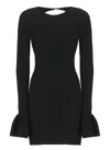 Rotate Birger Christensen Rotate Black Viscose Mini Dress With Cutout On The Back And Ribbed Knit Women In Black