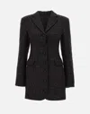 Rotate Birger Christensen Rotate Buttoned Longline Coat In Black